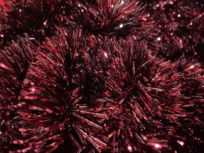 10 Yards (30 Feet) Commercial Length Thick Foil Tinsel Christmas Garland Classic Christmas Decorations (Burgundy)
