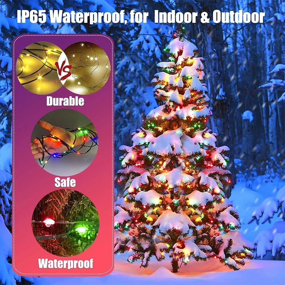 200 LED Christmas Tree Lights with Smart APP & Remote Control Waterfall String Fairy Lights Outdoor Waterproof Party Decor