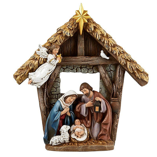 Needzo Holy Family Nativity Figurine Set, Baby Jesus in Manger, Christian Chr...