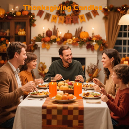 Flameless Candles Lights, Set of 2 Orange Flickering LED Candles with Remote & Timer, Dimmable LED Pillar Candles Battery Operated, Electric Candles for Fall Halloween Thanksgiving Decor