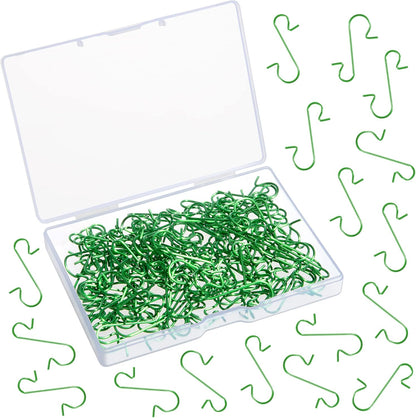 120 Pack Christmas Ornament Hooks, Xmas Ornament Hangers Metal Wire Hooks S-Shaped for Christmas Tree Party Balls Decoration (Green)