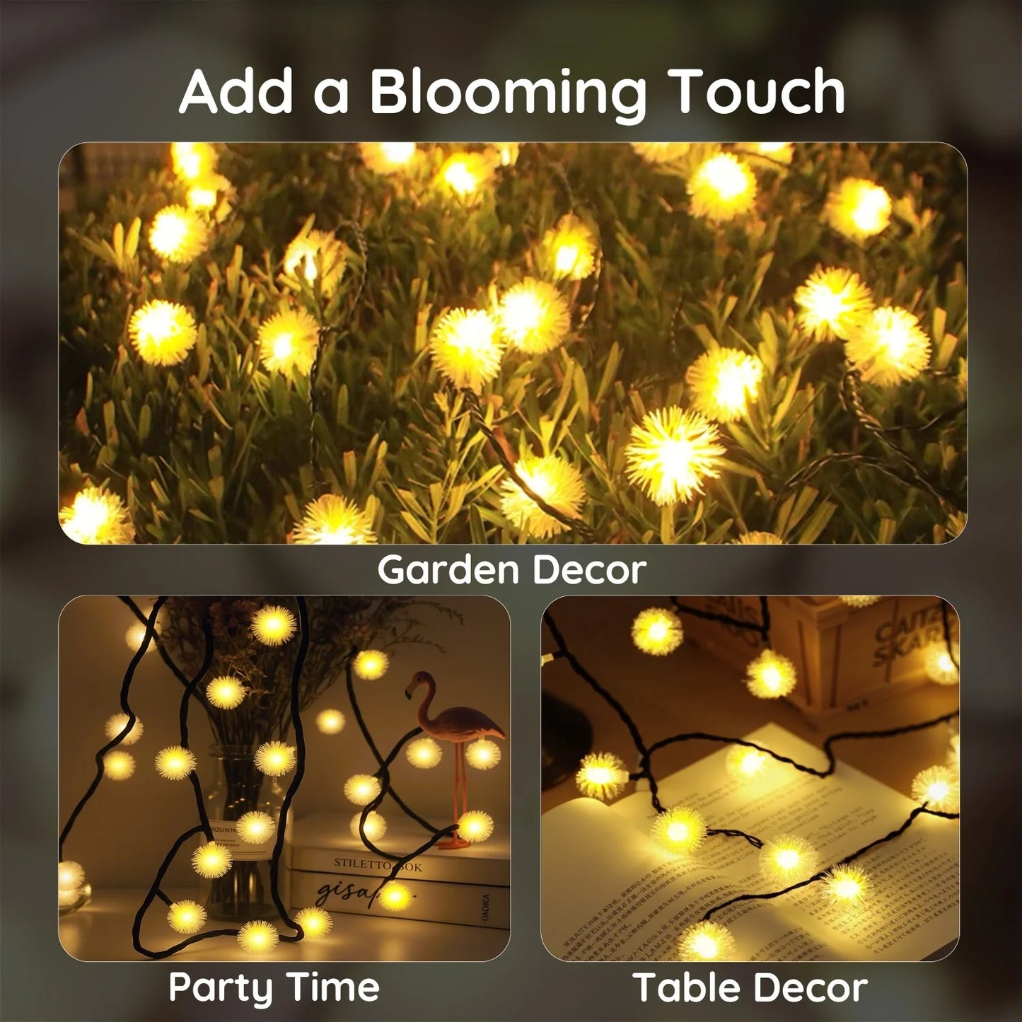 100 LED Solar String Lights, 40 Ft Outdoor Solar Lights, 8 Modes, Waterproof Solar Powered Outdoor Lights for Patio & Garden Decor