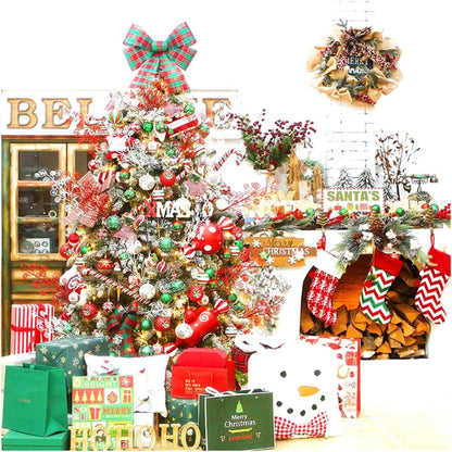 30Pcschristmas Ball Ornaments, 2.35 Inch Christmas Balls, Shatterproof Christmas Balls to Decorate the Christmas Tree, Painting and Glittering Christmas Hanging Balls for Party Events