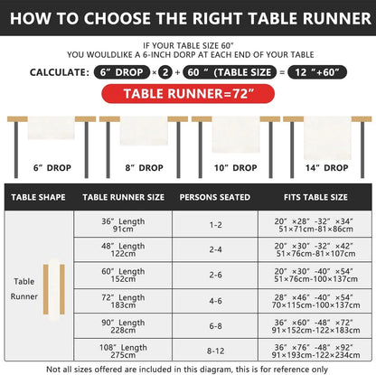 Christmas Table Runner, Snowflakes Beige Winter Holiday Home Decor for Party, 13X60 Inch, Polyester