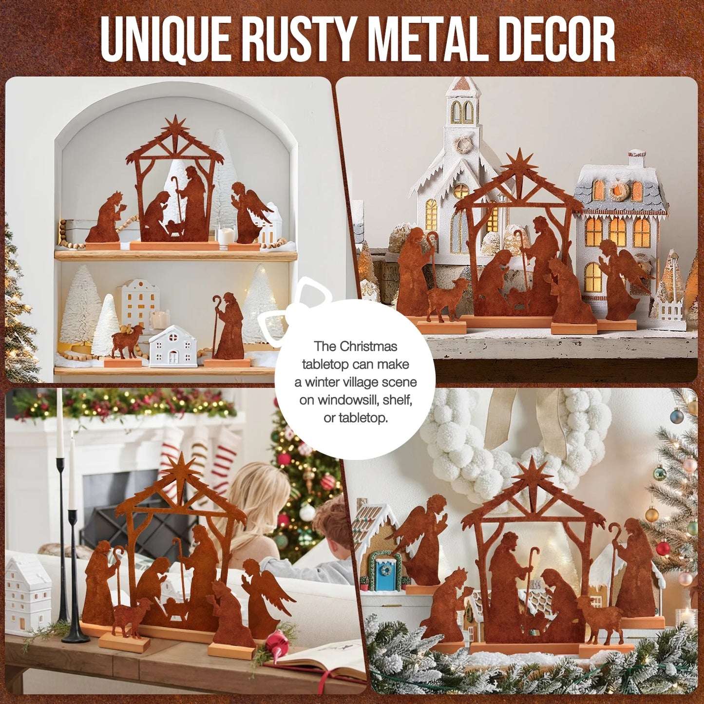 Christmas Tabletop Decorations Indoor 5Pcs Nativity Scene Christmas Decor Xmas Decoration