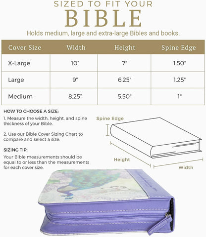 Bible Business Report Cover (25739) | Fits Bibles up to 10" X 7" X 1.50", Peacock, X-Large