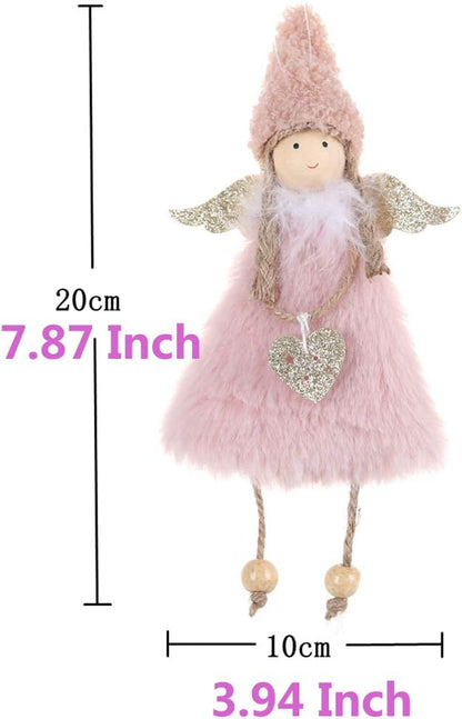 Hanging Ornaments 2 Pieces Love & Snowflake Angels Christmas Decorations Tree Pendant Creative Gifts (Love & Snowflake Angel)