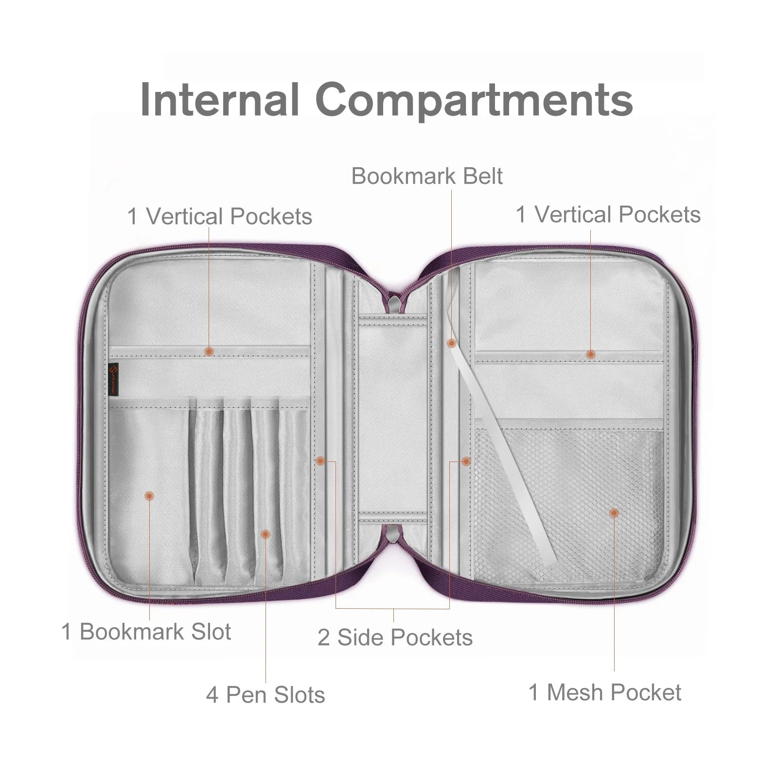 Bible Cover, Carrying Book Case Church Bag Bible Protective with Handle and Zippered Pocket, Perfect Gift for Men Women Father, Purple