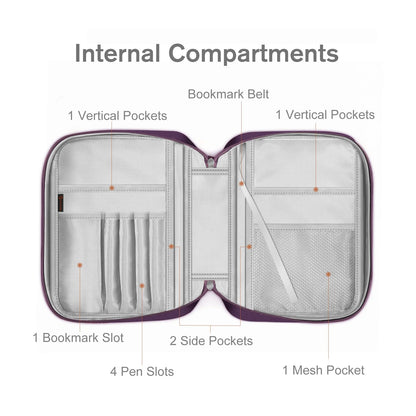 Bible Cover, Carrying Book Case Church Bag Bible Protective with Handle and Zippered Pocket, Perfect Gift for Men Women Father, Purple