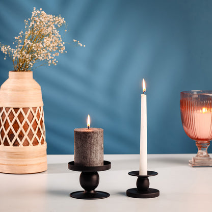 2.25" Flippable Candle Holder, Black