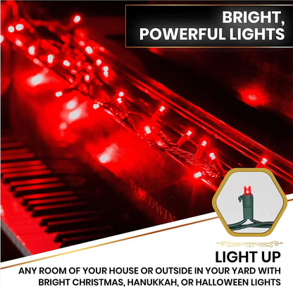 50 LED Mini Christmas String Lights 120V UL588 (50, Red)