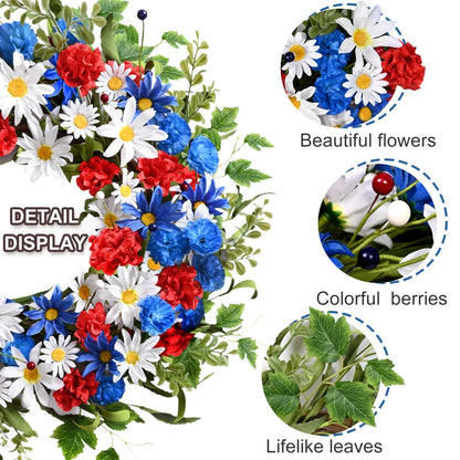 22Inch Christmas Wreath for Front Door,Artificial Floral Wreath for Home Decoration