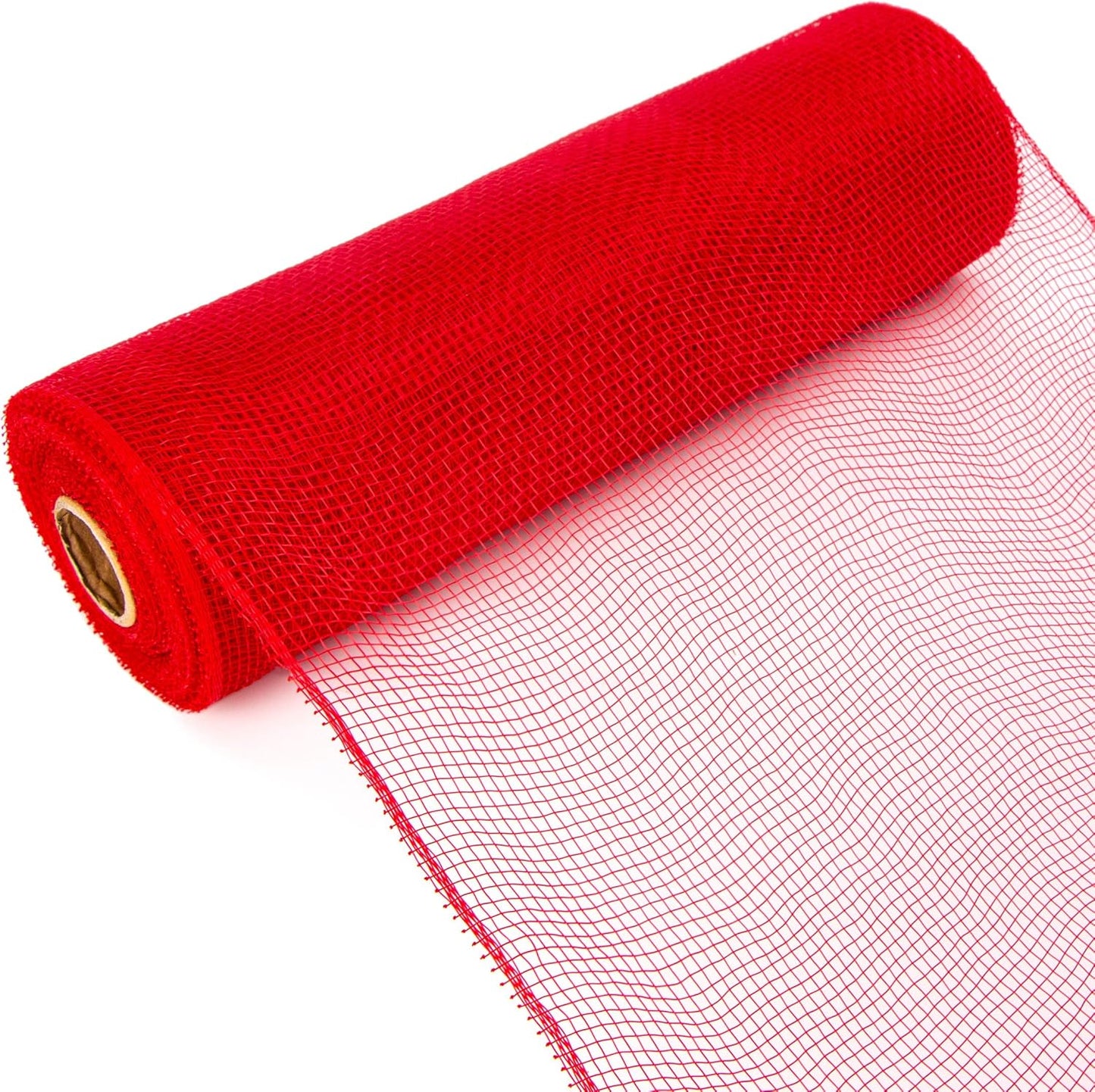 Red Mesh Ribbon,10 Inch X 30 Feet(10Yard), Christmas Mesh Ribbon for Wreath Swags and Christmas Tree Decoration (Non-Metallic)