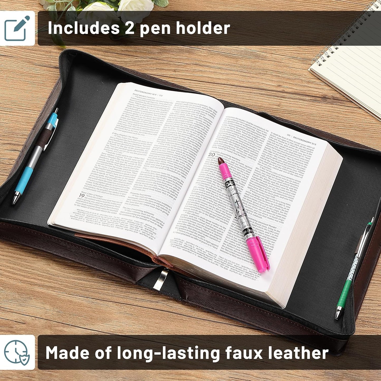 - Bible Covers for Men, 10.7" X 7.5" X 2.4”, Bible Case for Men, Bible Bag, Bibl