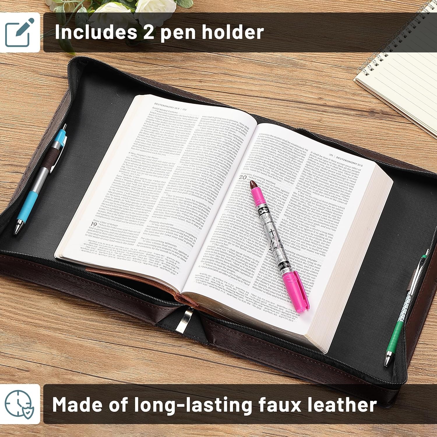 - Bible Covers for Men, 10.7" X 7.5" X 2.4”, Bible Case for Men, Bible Bag, Bibl