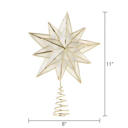LED Capiz Star Christmas Tree Topper, Gold, [Size], by