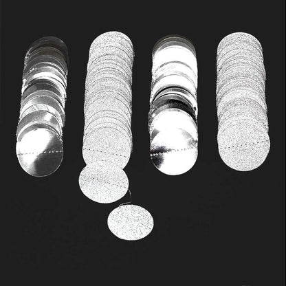 Silver Party Decorations Circle Garlands Silver Birthday Decorations Banner Hanging Streamer Backdrop Decor Bday Bridal Bachelorette EID Graduation Christmas NYE New Year Eve Party Supplies