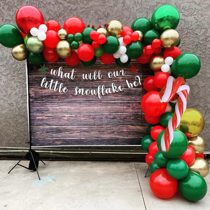 149Pcs Christmas Balloons Garland Kit with Gold Explosion Star Foil Balloons for Xmas Party or New Year Party Decorations