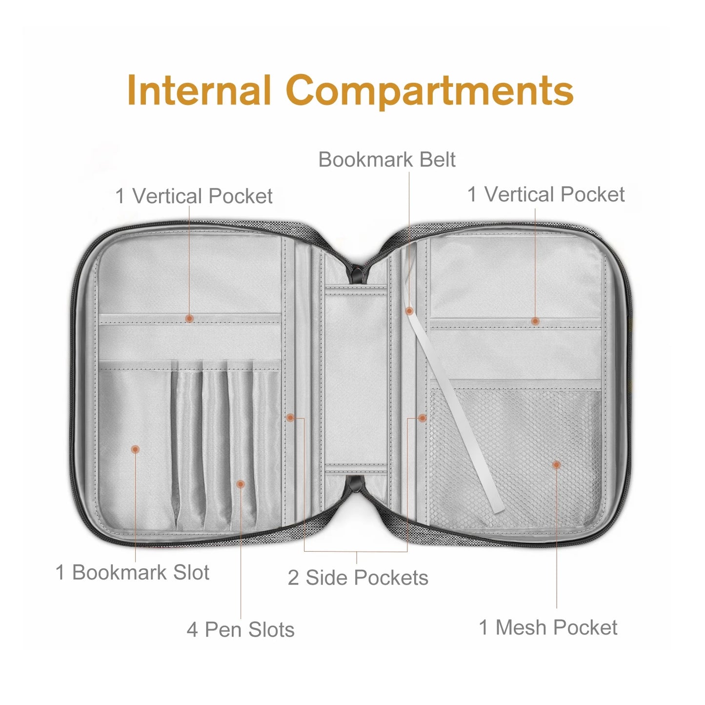 Bible Cover, Carrying Book Case Church Bag Bible Protective with Handle and Zippered Pocket, Perfect Gift for Men Women Father, Gray