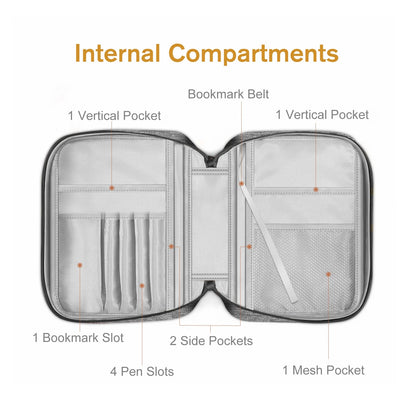 Bible Cover, Carrying Book Case Church Bag Bible Protective with Handle and Zippered Pocket, Perfect Gift for Men Women Father, Gray