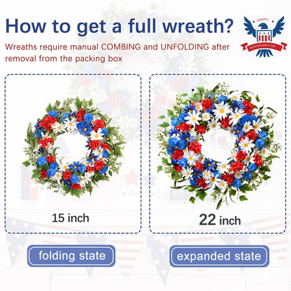 22Inch Christmas Wreath for Front Door,Artificial Floral Wreath for Home Decoration