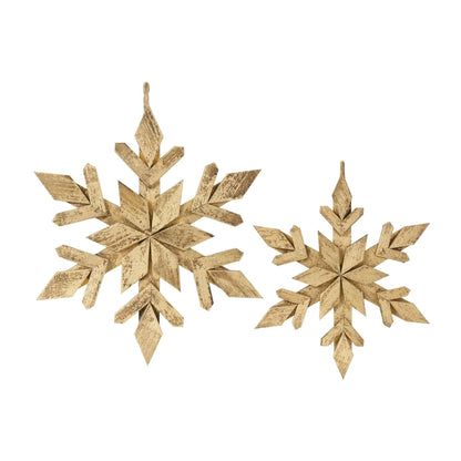 Snowflake Ornament, Set of 2, 18-Inch Height, Wood (87409)
