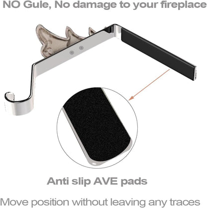 Christmas Stocking Holder for Mantle, Reusable Christmas Stocking Hooks, No-Damage Xmas Hanger for Fireplace Mantle Grip Stand Christmas Decoration Ornaments Hanging Shelf Floor