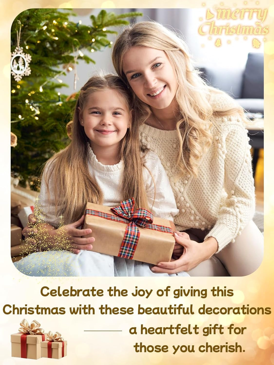 12'' Angel Tree Topper with White Feather Wings and Gold Skirt, Christmas Tree Topper with LED Light for Tree Toppers Holiday Ornament Decorations, Gold