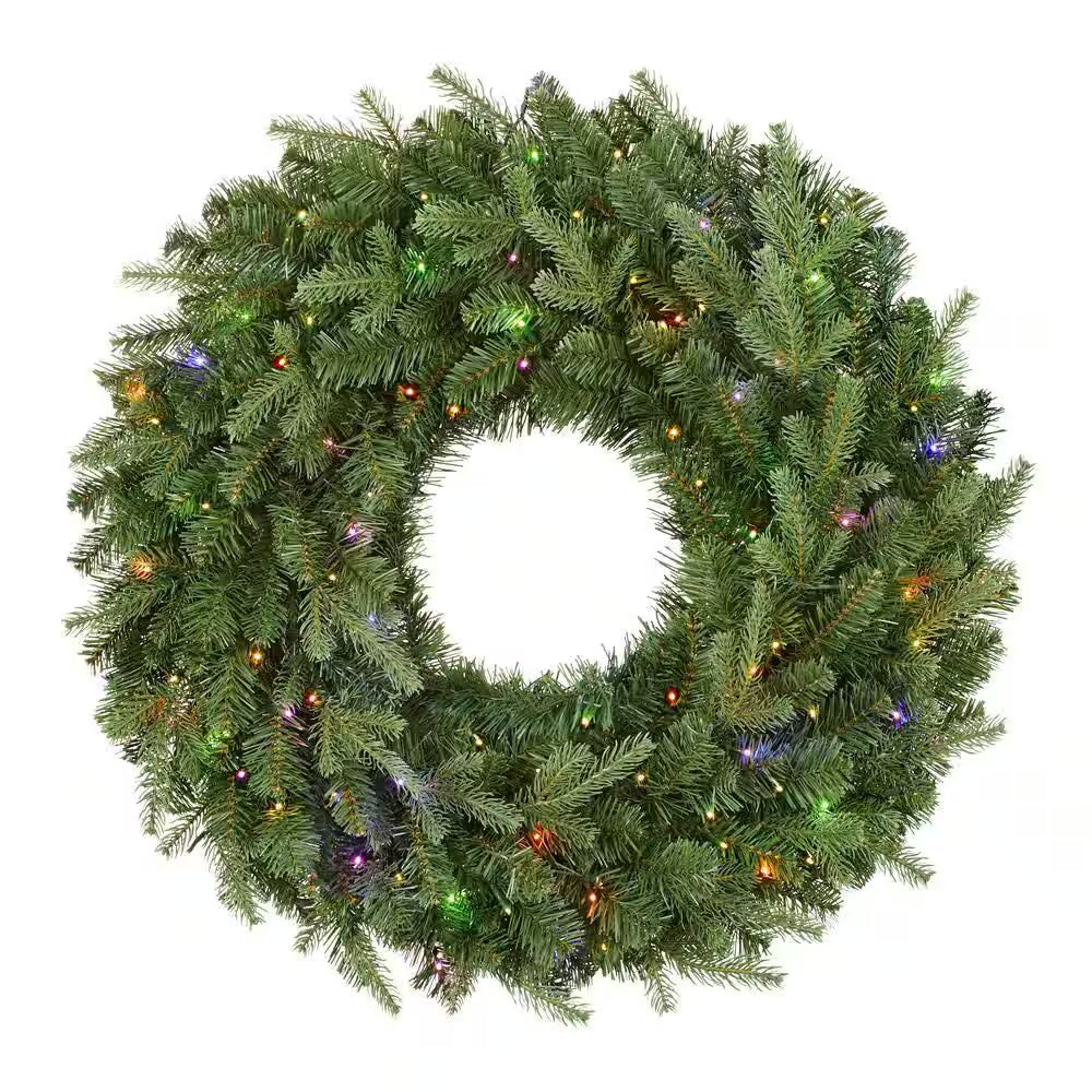 30 in Grand Duchess Twinkling Battery Operated Balsam Fir LED Pre-Lit Wreath