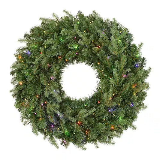 30 in Grand Duchess Twinkling Battery Operated Balsam Fir LED Pre-Lit Wreath