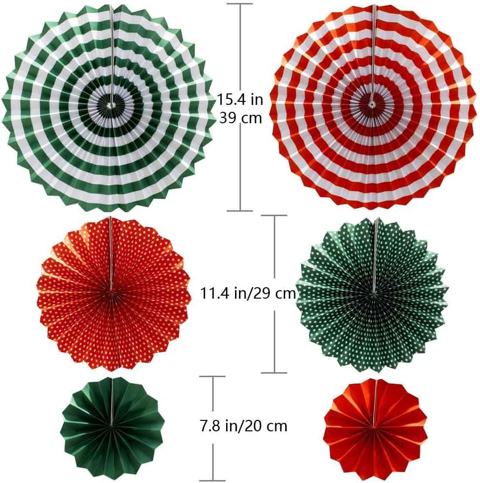 | Paper Fans Flower for Christmas Decoration/Christmas Tree,Christmas,Set of 12