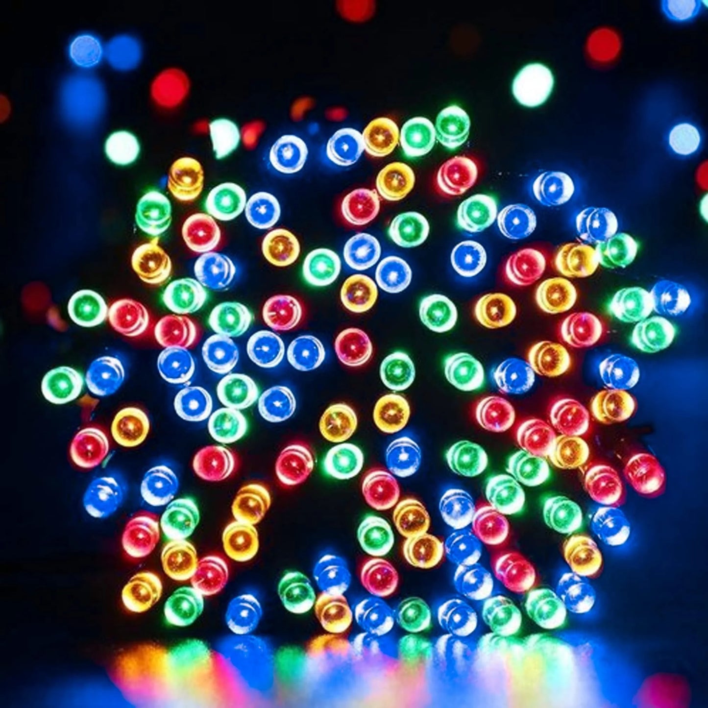 200Ft 600 LED Plug in Christmas Lights Green Wire Twinkle Christmas Tree Lights, Multicolor
