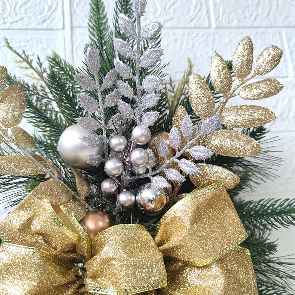 60CM Christmas Swags & Garlands with Lights Cordless Stairway Prelit Stair Swag Christmas Lighted Garland Ornament Outdoor Door Hanging