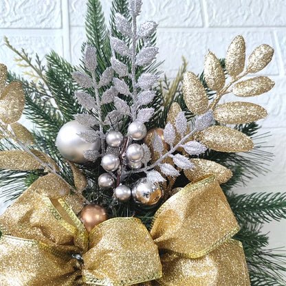 60CM Christmas Swags & Garlands with Lights Cordless Stairway Prelit Stair Swag Christmas Lighted Garland Ornament Outdoor Door Hanging