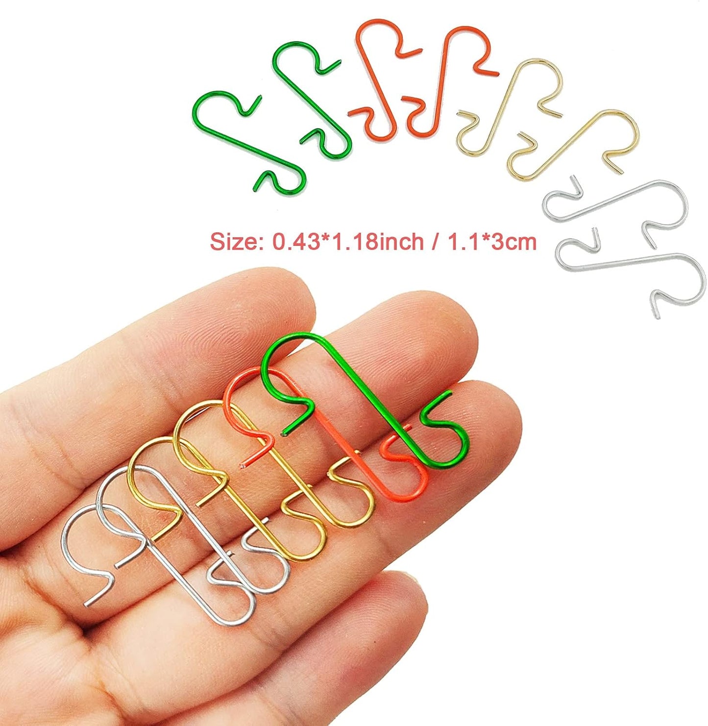 120 Pack Christmas Ornament Hooks, Xmas Ornament Hangers Metal Wire Hooks S-Shaped for Christmas Tree Party Balls Decoration (Green)
