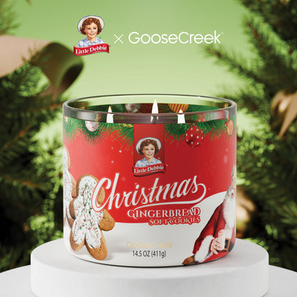 3-Wick Little Debbie Christmas Gingerbread Cookies Scented Jar Candle, 14.5Oz.