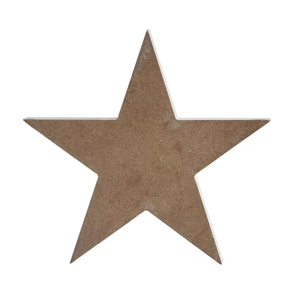 6 In. Red Star-Shaped Christmas Wood Tabletop Photo Holder with Be Merry Text