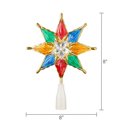 LED Star Christmas Tree Topper, Multicolor, 8", by