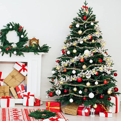 5.9Ft Silver Berry Christmas Garland with Light Artificial Garland for Indoor Mantle Staircase Home Xmas Decoration