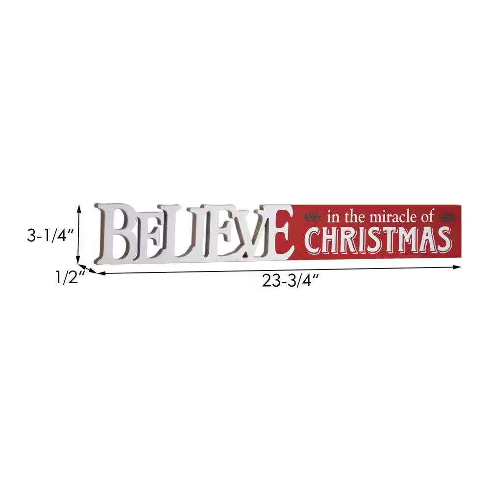 3.25 In. Wood Christmas Believe in the Miracle of Christmas Wall Plaque