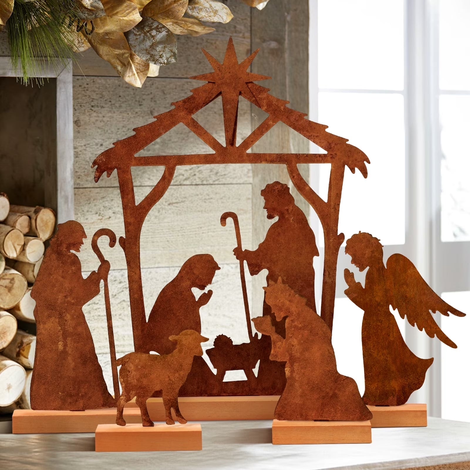 Christmas Tabletop Decorations Indoor 5Pcs Nativity Scene Christmas Decor Xmas Decoration