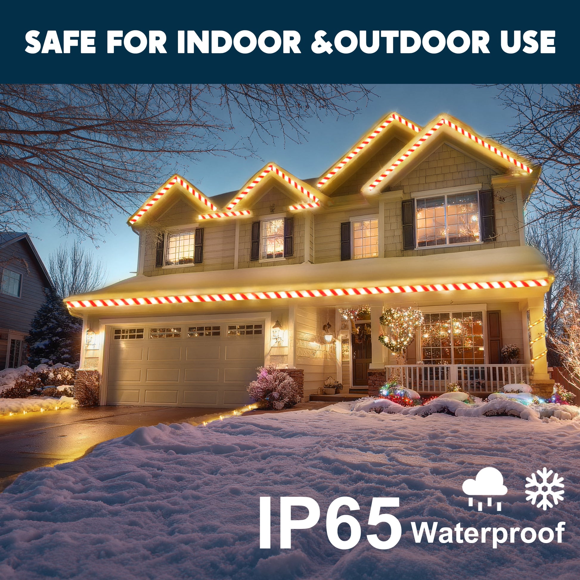 40FT 360 LED Candy Cane Rope Lights Christmas Outdoor Decoration Light,Red and White Christmas Lights Led Lights Light up Candy Canes for Christmas Yard Holiday Decor