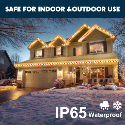 40FT 360 LED Candy Cane Rope Lights Christmas Outdoor Decoration Light,Red and White Christmas Lights Led Lights Light up Candy Canes for Christmas Yard Holiday Decor