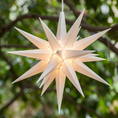 14” White Moravian Star Christmas Star Light, White Christmas Star Outdoor Christmas Decoration