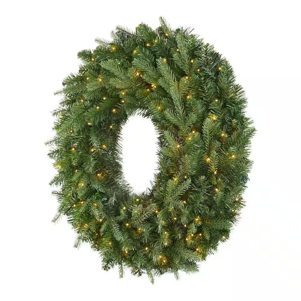 30 in Grand Duchess Twinkling Battery Operated Balsam Fir LED Pre-Lit Wreath