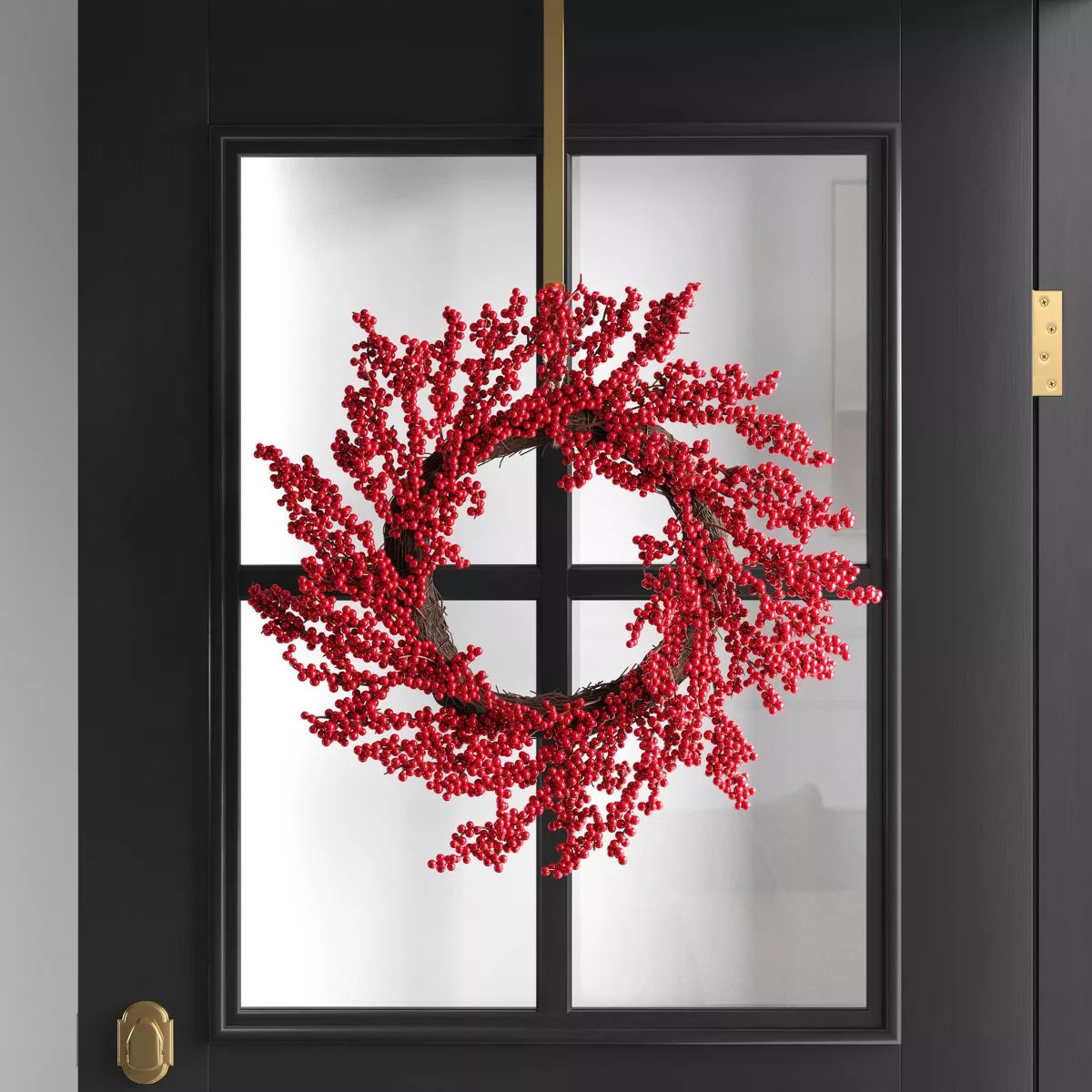 22" Cluster Berry Artificial Christmas Wreath Red - Wondershop™