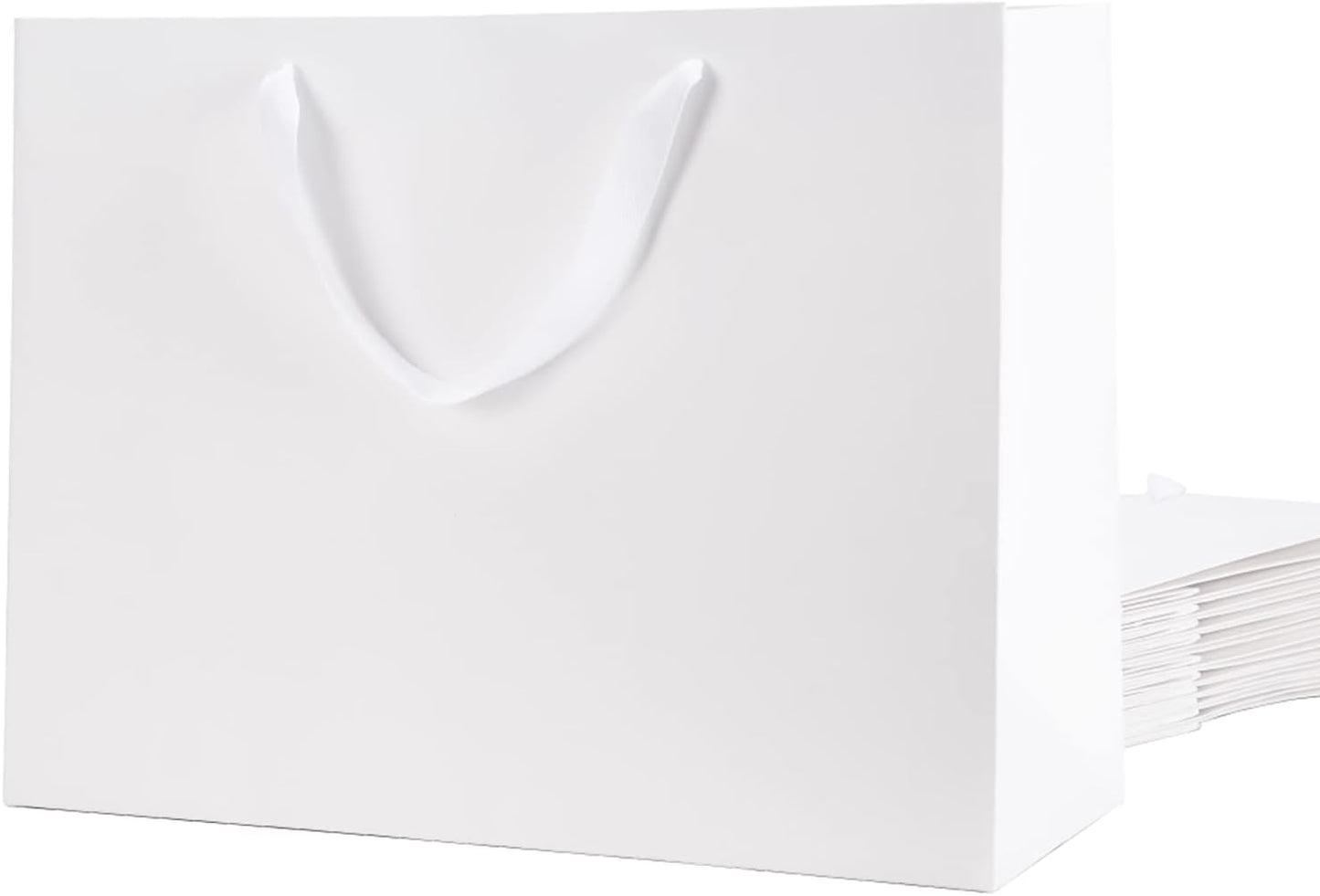 12 Extra Large Gift Bags 16X6X12 Inches, Luxury Matte White Large Gift Bags with Handles for All Occasion (Grain Textured Finish)