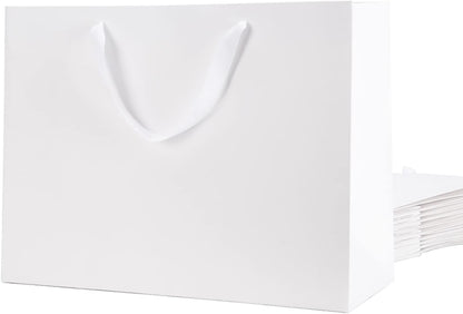 12 Extra Large Gift Bags 16X6X12 Inches, Luxury Matte White Large Gift Bags with Handles for All Occasion (Grain Textured Finish)