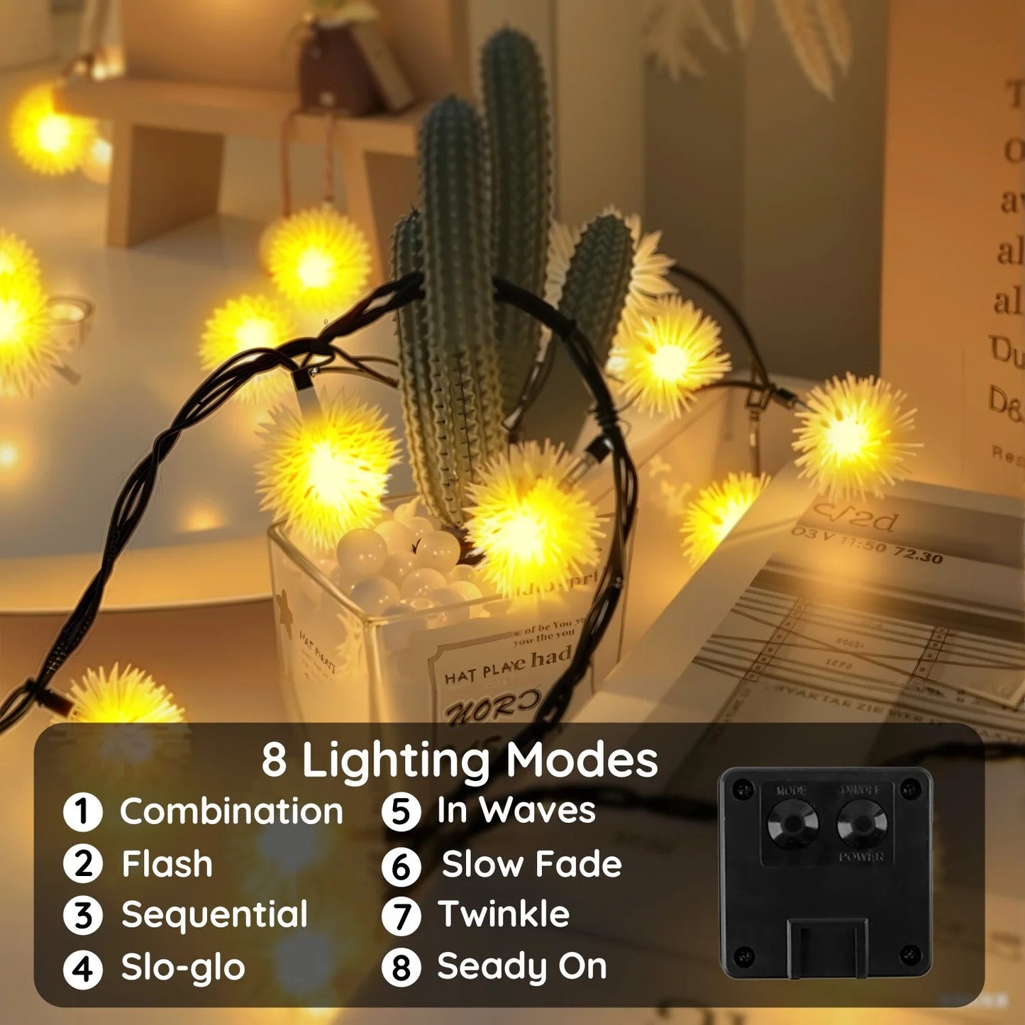 100 LED Solar String Lights, 40 Ft Outdoor Solar Lights, 8 Modes, Waterproof Solar Powered Outdoor Lights for Patio & Garden Decor