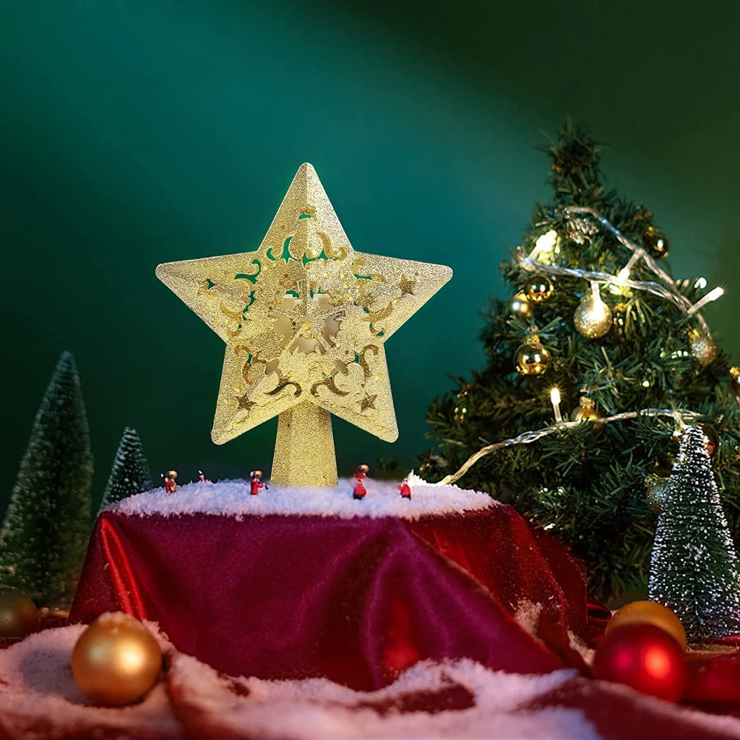 Christmas Tree Topper Projector, LED Star Tree Topper Light, Xmas Decorations